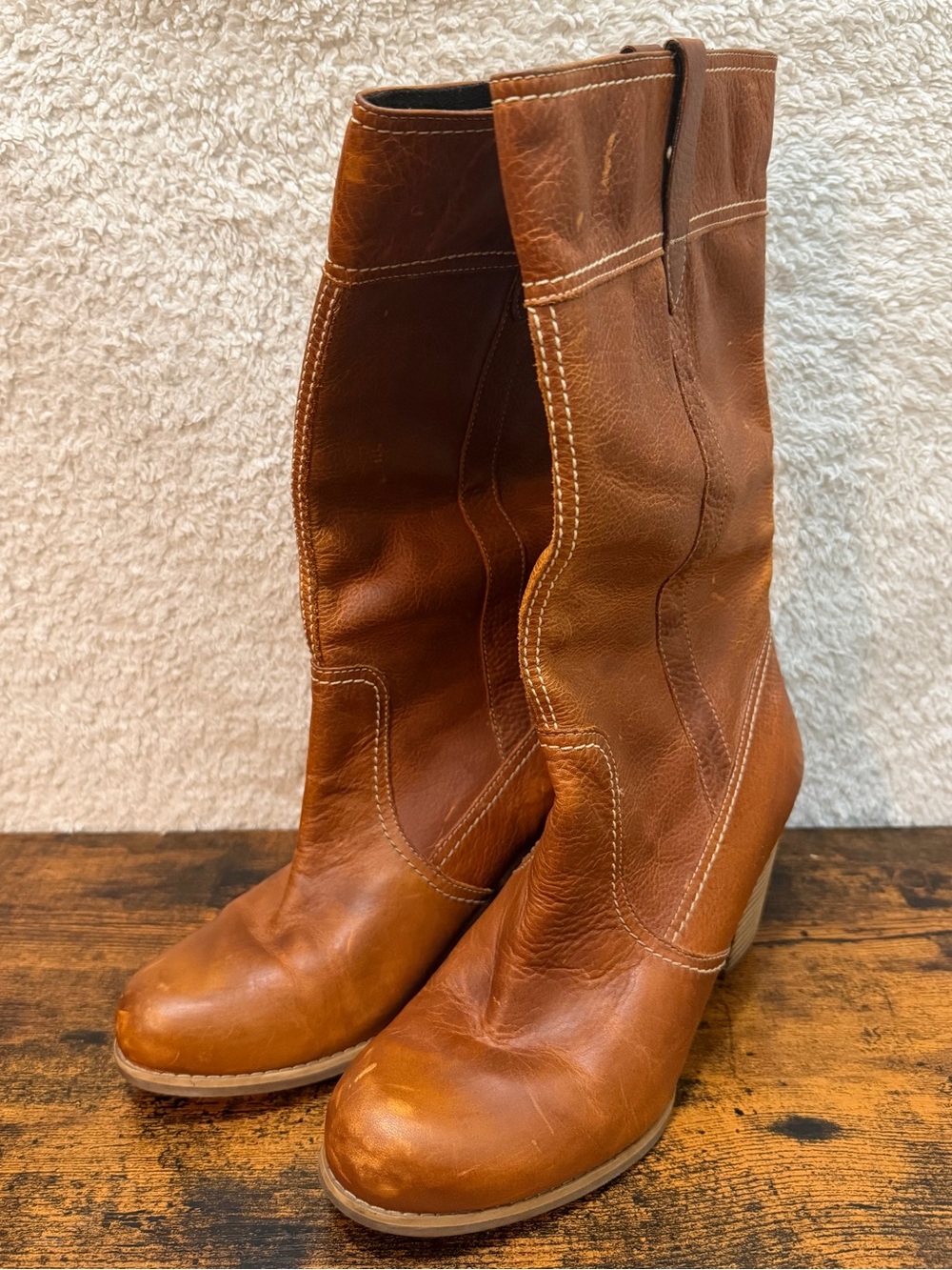 Timberland Earthkeepers Rudston Tall Boots Womens 10 Leather Brown Heeled West